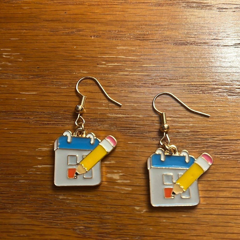Pencil with Planner Earrings